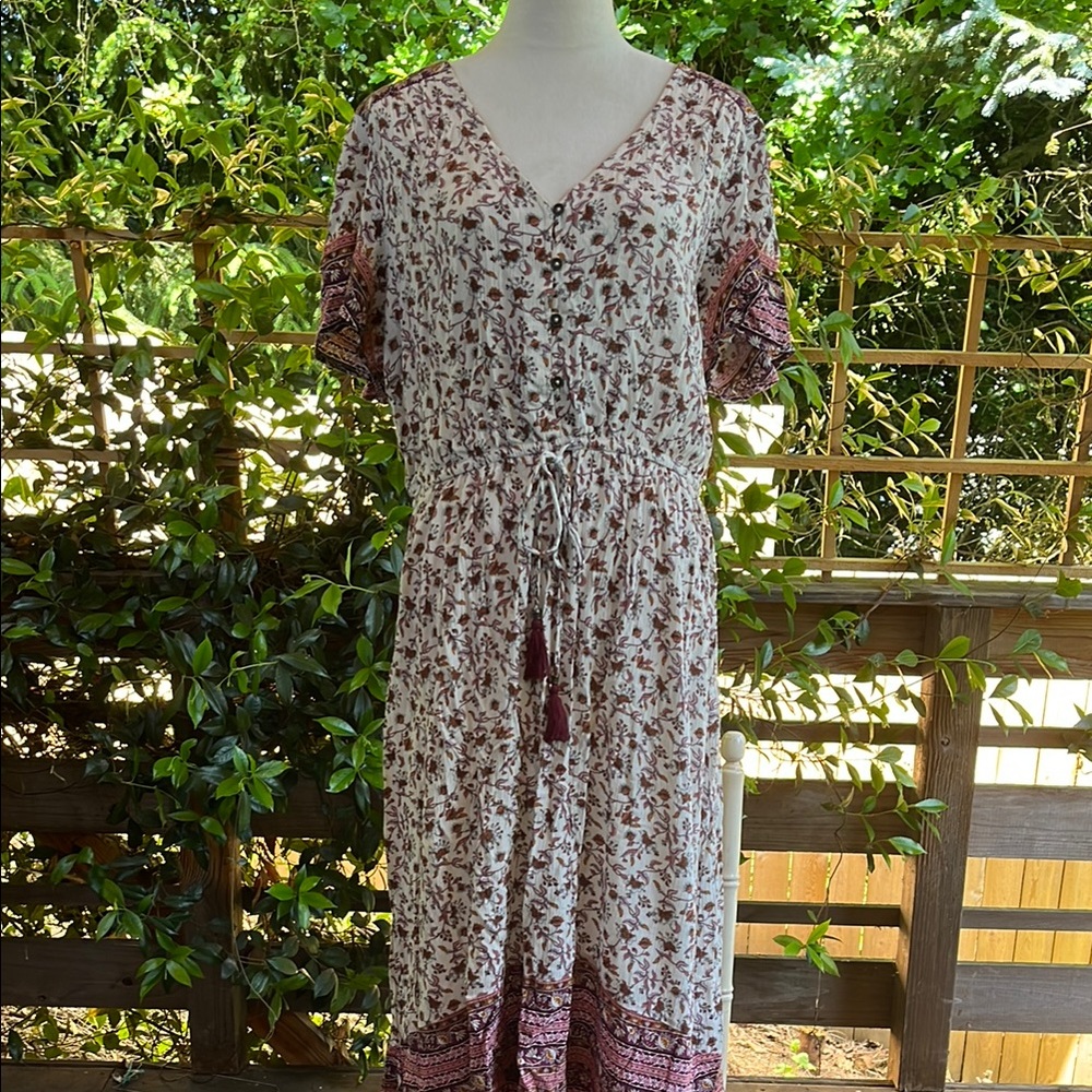 Knox Rose Floral Maxi Dress - Cream and Pink
